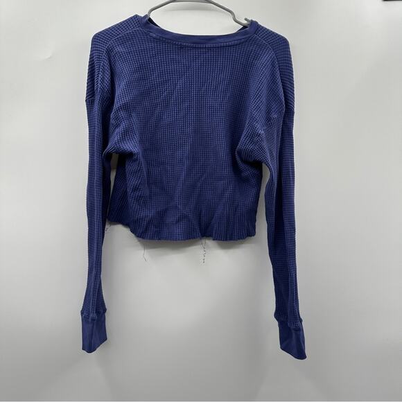 Forever 21 Purple Butterfly Waffle Knit‎ Butterfly Graphic Cropped Tee Sz S - Picture 5 of 9